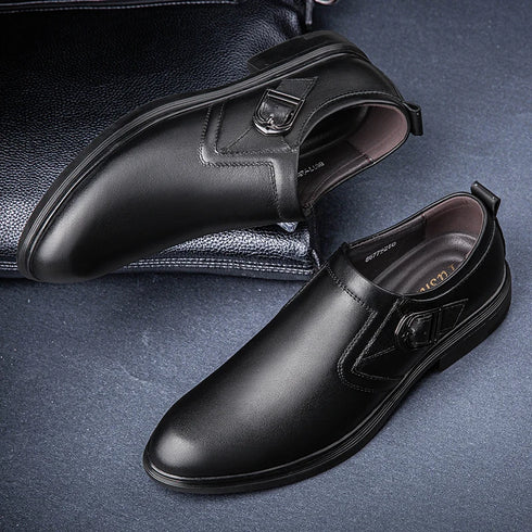 Men's Casual Leather Shoes Comfortable Slip-On Design for Business and Everyday Wear